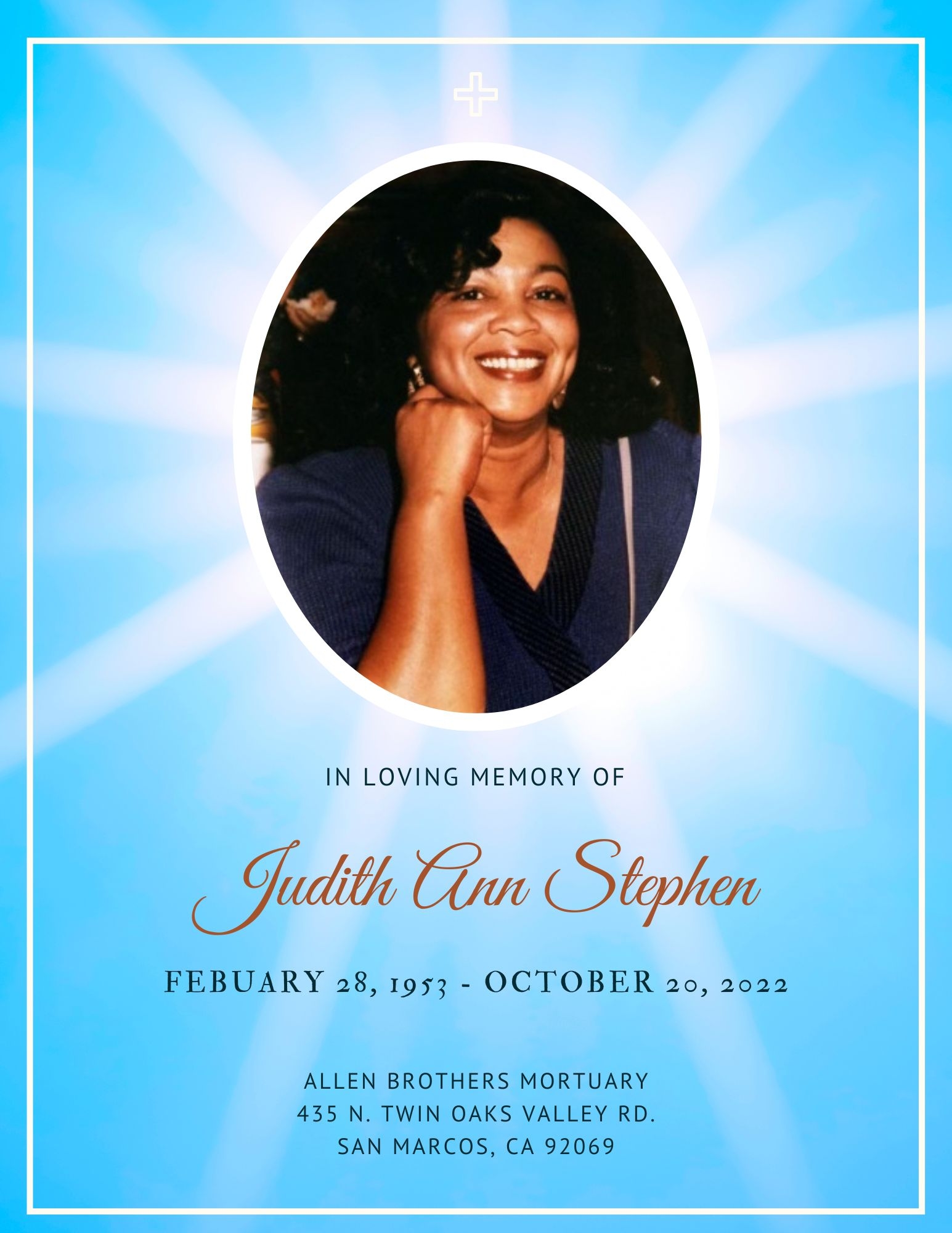 Judith Ann Stephens (February 28, 1953 to October 20, 2022)